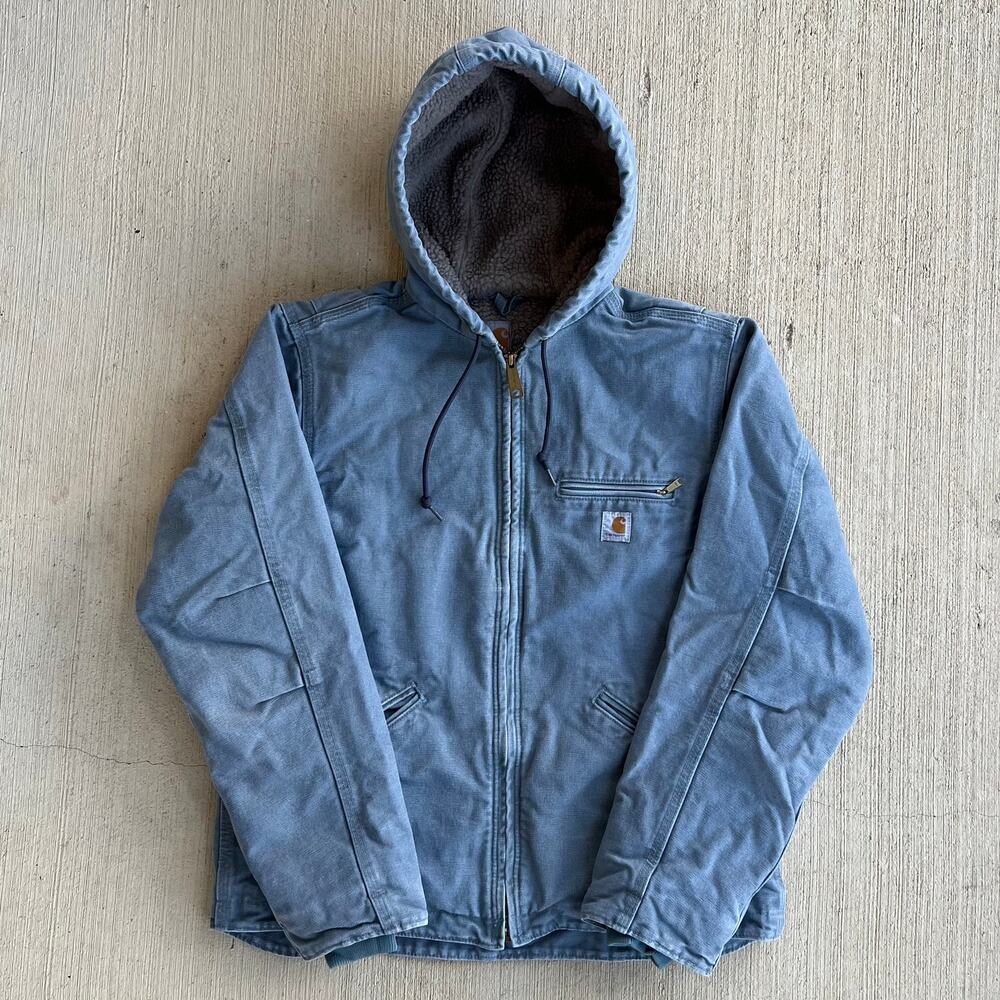 Carhartt WOMENS WJ141 blue hooded work wear jacket